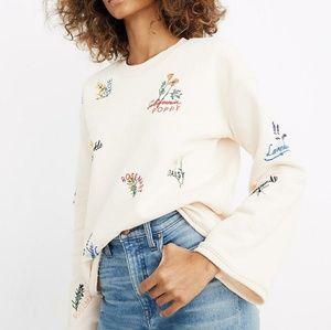 Madewell Botanical Embroidered Bell Sleeve Sweatsh